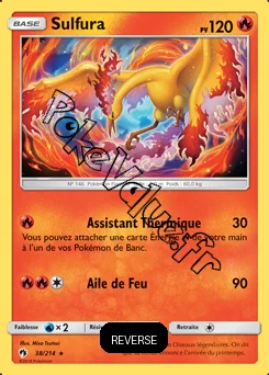 Carte Pokémon Sulfura Reverse n°38 de la série Tonnerre Perdu