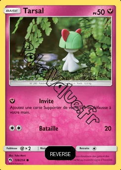 Carte Pokémon Tarsal Reverse n°139 de la série Tonnerre Perdu