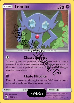 Carte Pokémon Ténéfix Reverse n°96 de la série Tonnerre Perdu