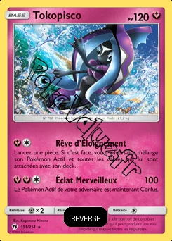 Carte Pokémon Tokopisco  Reverse n°151 de la série Tonnerre Perdu