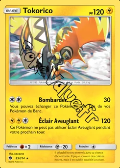 Carte Pokémon Tokorico  n°85 de la série Tonnerre Perdu