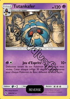 Carte Pokémon Tutankafer Reverse n°100 de la série Tonnerre Perdu