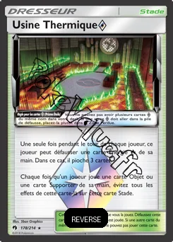Carte Pokémon Usine Thermique Reverse n°178 de la série Tonnerre Perdu