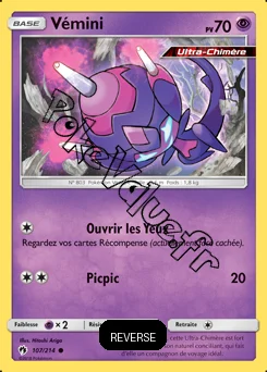 Carte Pokémon Vémini Reverse n°107 de la série Tonnerre Perdu