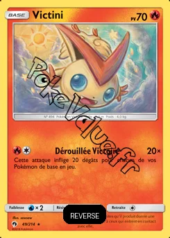 Carte Pokémon Victini  Reverse n°49 de la série Tonnerre Perdu