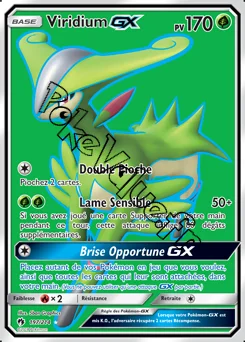 Carte Pokémon Viridium GX n°197 de la série Tonnerre Perdu