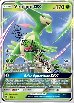 Carte Pokémon Viridium GX n°34 de la série Tonnerre Perdu