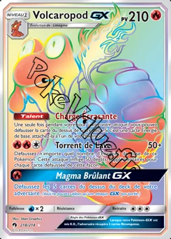Carte Pokémon Volcaropod GX n°218 de la série Tonnerre Perdu