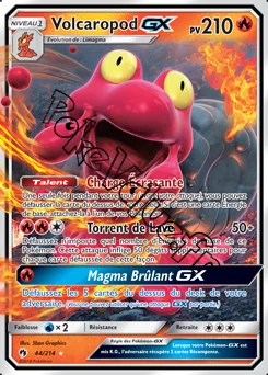Carte Pokémon Volcaropod GX n°44 de la série Tonnerre Perdu