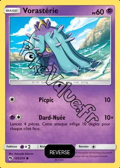 Carte Pokémon Vorastérie Reverse n°105 de la série Tonnerre Perdu