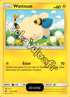 Carte Pokémon Wattouat Reverse n°76 de la série Tonnerre Perdu