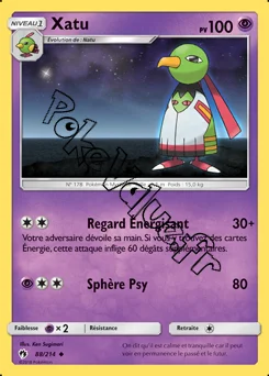 Carte Pokémon Xatu  n°88 de la série Tonnerre Perdu