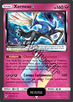 Carte Pokémon Xerneas Reverse n°144 de la série Tonnerre Perdu