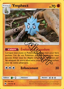 Carte Pokémon Ymphect n°116 de la série Tonnerre Perdu