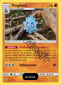 Carte Pokémon Ymphect Reverse n°116 de la série Tonnerre Perdu