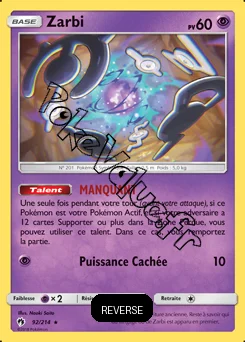 Carte Pokémon Zarbi Reverse n°92 de la série Tonnerre Perdu