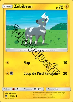 Carte Pokémon Zébibron n°81 de la série Tonnerre Perdu