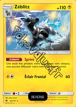 Carte Pokémon Zéblitz Reverse n°82 de la série Tonnerre Perdu