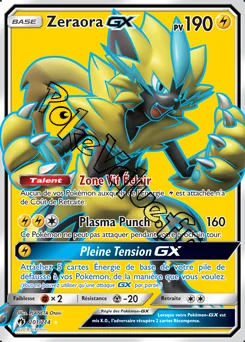 Carte Pokémon Zeraora GX  n°201 de la série Tonnerre Perdu