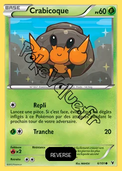 Carte Pokémon Crabicoque Reverse n°6 de la série Nobles Victoires