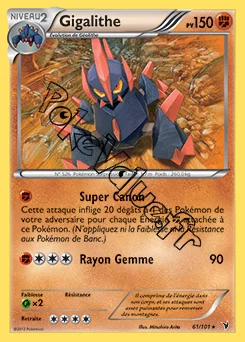 Carte Pokémon Gigalithe n°61 de la série Nobles Victoires