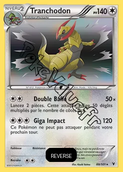 Carte Pokémon Tranchodon Reverse n°88 de la série Nobles Victoires