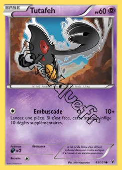 Carte Pokémon Tutafeh  n°45 de la série Nobles Victoires