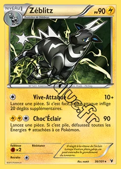 Carte Pokémon Zéblitz n°36 de la série Nobles Victoires