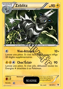 Carte Pokémon Zéblitz Reverse n°36 de la série Nobles Victoires