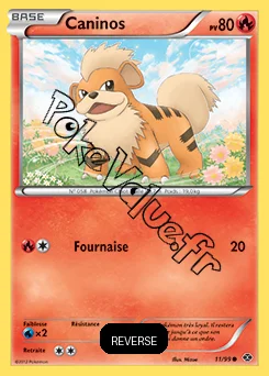Carte Pokémon Caninos  Reverse n°11 de la série Destinées Futures