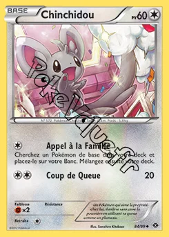 Carte Pokémon Chinchidou n°84 de la série Destinées Futures