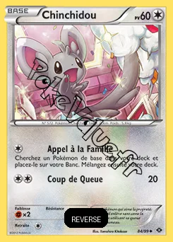 Carte Pokémon Chinchidou Reverse n°84 de la série Destinées Futures