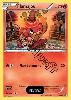 Carte Pokémon Flamajou Reverse n°15 de la série Destinées Futures