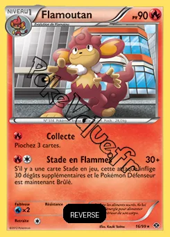 Carte Pokémon Flamoutan Reverse n°16 de la série Destinées Futures
