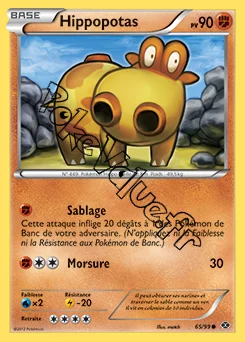 Carte Pokémon Hippopotas  n°65 de la série Destinées Futures