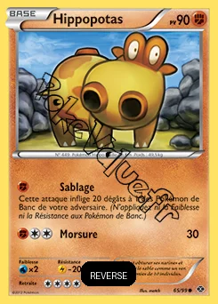Carte Pokémon Hippopotas  Reverse n°65 de la série Destinées Futures