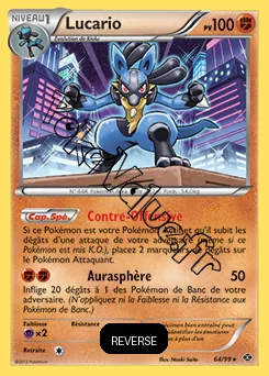 Carte Pokémon Lucario  Reverse n°64 de la série Destinées Futures