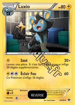 Carte Pokémon Luxio  Reverse n°44 de la série Destinées Futures