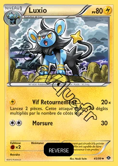 Carte Pokémon Luxio  Reverse n°45 de la série Destinées Futures