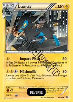 Carte Pokémon Luxray  Reverse n°46 de la série Destinées Futures