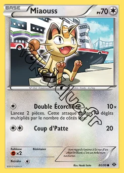 Carte Pokémon Miaouss n°80 de la série Destinées Futures