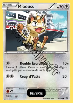 Carte Pokémon Miaouss Reverse n°80 de la série Destinées Futures