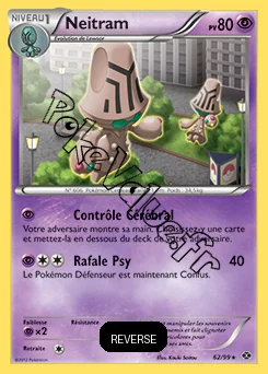 Carte Pokémon Neitram Reverse n°62 de la série Destinées Futures
