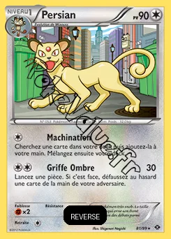 Carte Pokémon Persian  Reverse n°81 de la série Destinées Futures
