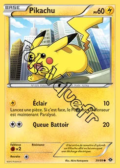 Carte Pokémon Pikachu  n°39 de la série Destinées Futures