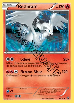 Carte Pokémon Reshiram  n°21 de la série Destinées Futures