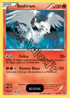 Carte Pokémon Reshiram  Reverse n°21 de la série Destinées Futures