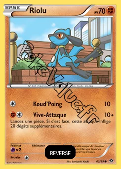 Carte Pokémon Riolu  Reverse n°63 de la série Destinées Futures
