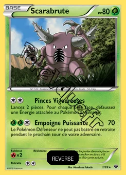 Carte Pokémon Scarabrute Reverse n°1 de la série Destinées Futures