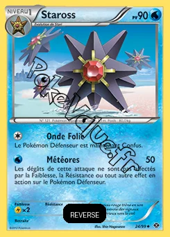 Carte Pokémon Staross  Reverse n°24 de la série Destinées Futures
